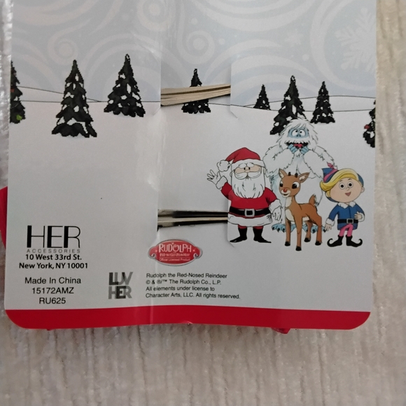 Kids Hair Bow Pinch Clip Set of 7 - Licensed Charater RUDOLPH Christmas - Picture 10 of 12